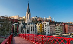 Lyon, France and one of its bridges